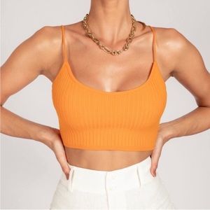 Meshki Orange Crop Top